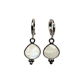 Moonstone Silver Plated Earrings / Edelsteen Oorbellen