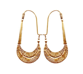 Brass Leaf Hoops / Oorbellen