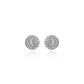 Moon Ear Studs - Sterling Silver