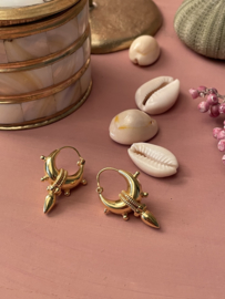 Spike 5 Gold Vermeil Tribal Hoops / Oorbellen