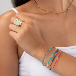 Multi Stone Gold Vermeil Bracelet Pink Opal / Armband