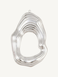 Organic Oval Bedel - Stainless Steel Zilver