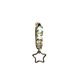 Opal Star Hoop Gold Plated