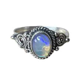 Boho Opal Ring Sterling Silver
