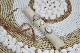 Dotted Cowrie Shell Ring Sterling Silver