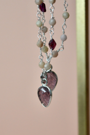 Amethist Mystic Leaf Ketting - Silver Plated