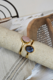 Inaya Pink Chalcedony Ring Gold Vermeil