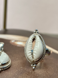 Cowrie Shell Ring Sterling Silver