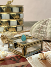 Rain Drop Amazonite Ring Gold Vermeil