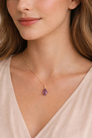 Amethist Amora Ketting - Gold Plated