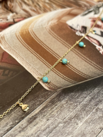 Turquoise Anklet Gold Vermeil Enkelbandje