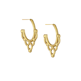 Bohemian Hoop Studs Gold Vermeil / Oorstekers