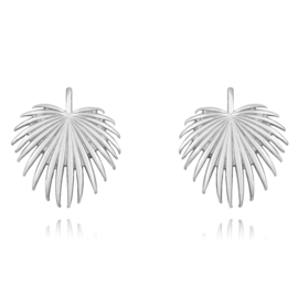 Leaf Studs Silver Stainless Steel Oorstekers