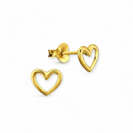 Open Heart Earstuds Gold Vermeil