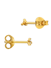 Diamant Trinity Oorknopjes - Gold Vermeil