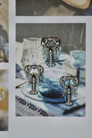 Kreeft met Hart Bedel - Stainless Steel Zilver