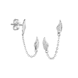 Wing Chain Oorstekers - Sterling Zilver