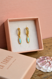 Blue Opal Oceane Earrings - Gold Plated