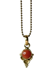 Round Gemstone Pendant Brass
