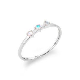 Moonstone 3-Stone Ring Sterling Silver