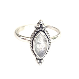 Moonstone Star Gazer Ring Sterling Silver