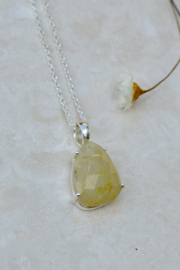 Ritulated Quartz Necklace Sterling Silver