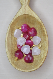 Rozenkwarts Hart Bedel - Gold Plated