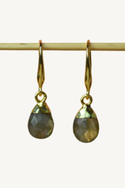 Nerina Labradorite Earrings - Gold Plated