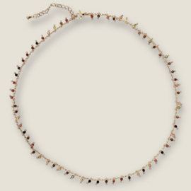 Tourmaline Beads Necklace Gold Plated