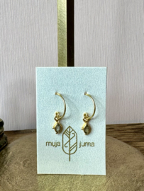 Labradorite and Dots Earrings Gold Vermeil/ Muja Juma