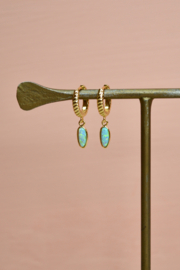 Blue Opal Oceane Earrings - Gold Plated