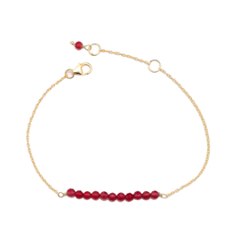 Ruby Jade Gold Vermeil Bracelet / Armband