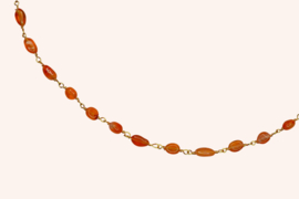 Carneool Sarita Ketting - Gold Plated