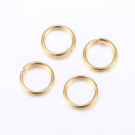 Buigringen 8x1 mm Goud RVS, ±12 st.