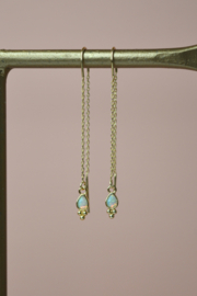 Opal Drops Earchains - Gold Plated