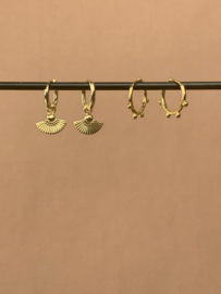 Fan Hoops Gold Vermeil Earrings