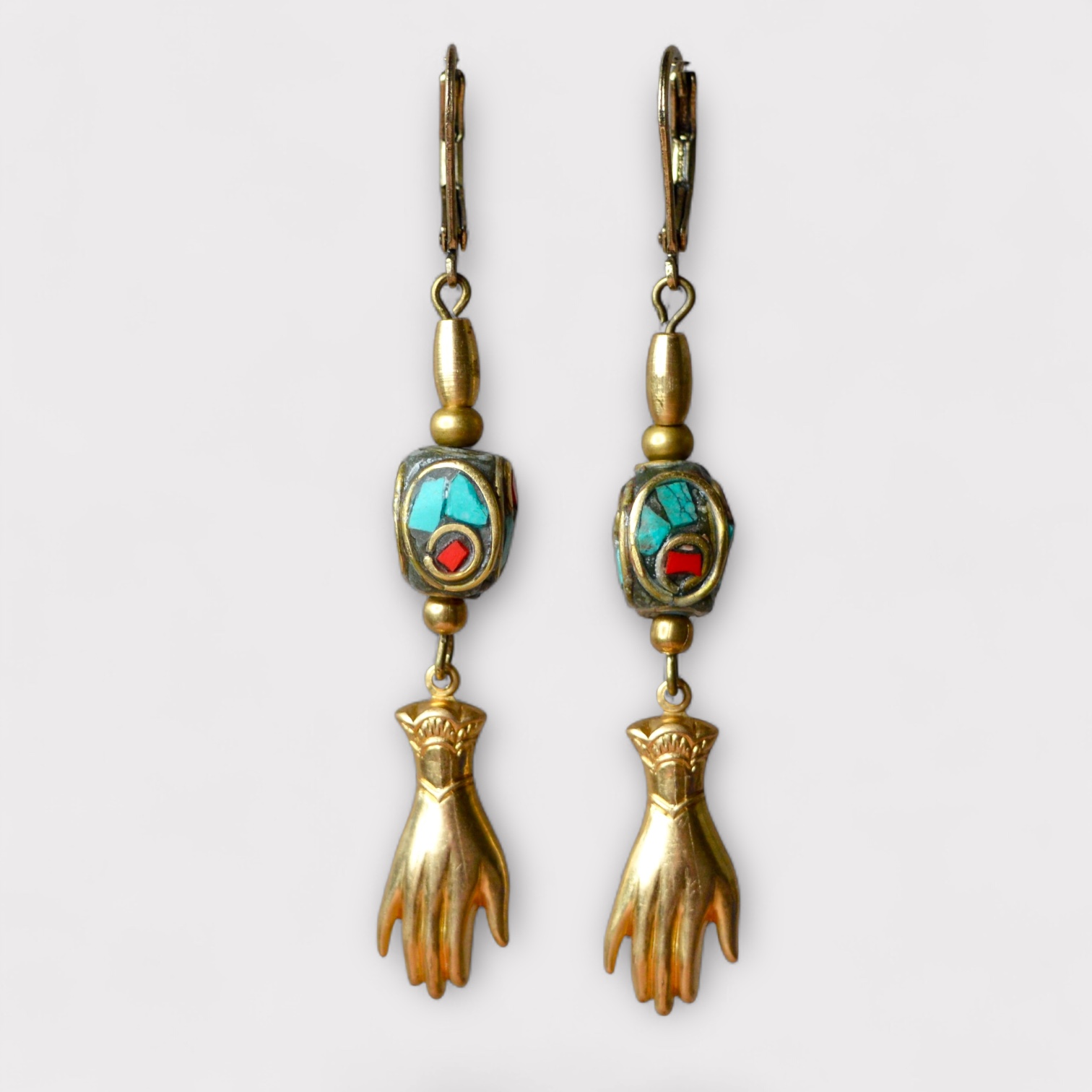 Pathura Hand Gemstone Earrings