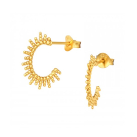 Half Hoops Sun Studs Gold Vermeil Oorstekers