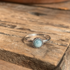 Round Amazonite Ring Sterling Silver