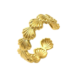 Shell Ring - Stainless Steel Goud