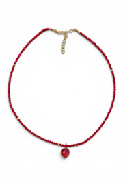 Robijn en Roze Toermalijn Ketting - Gold Vermeil