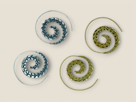 Leaf Spiral Earrings Brass