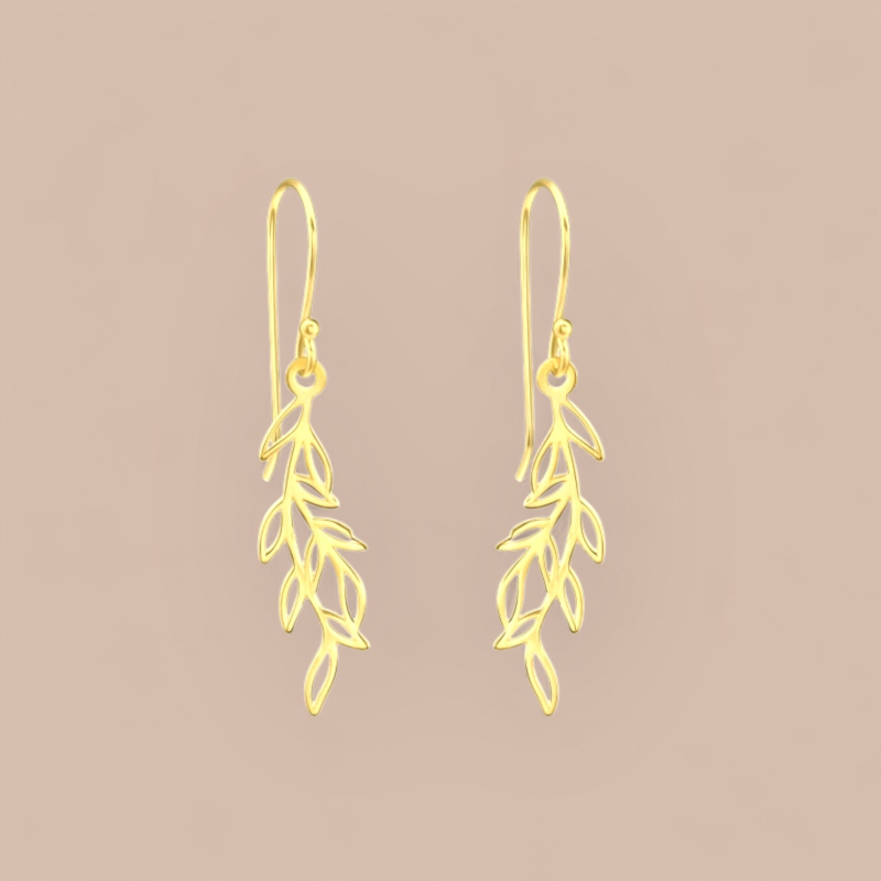 Leaf Earrings Gold Vermeil