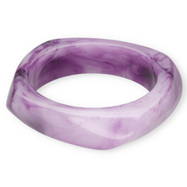 Bangle Paars / Wit - Resin