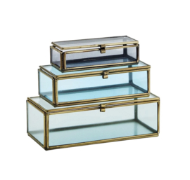 Coloured Glass Boxes Blue / Madam Stoltz