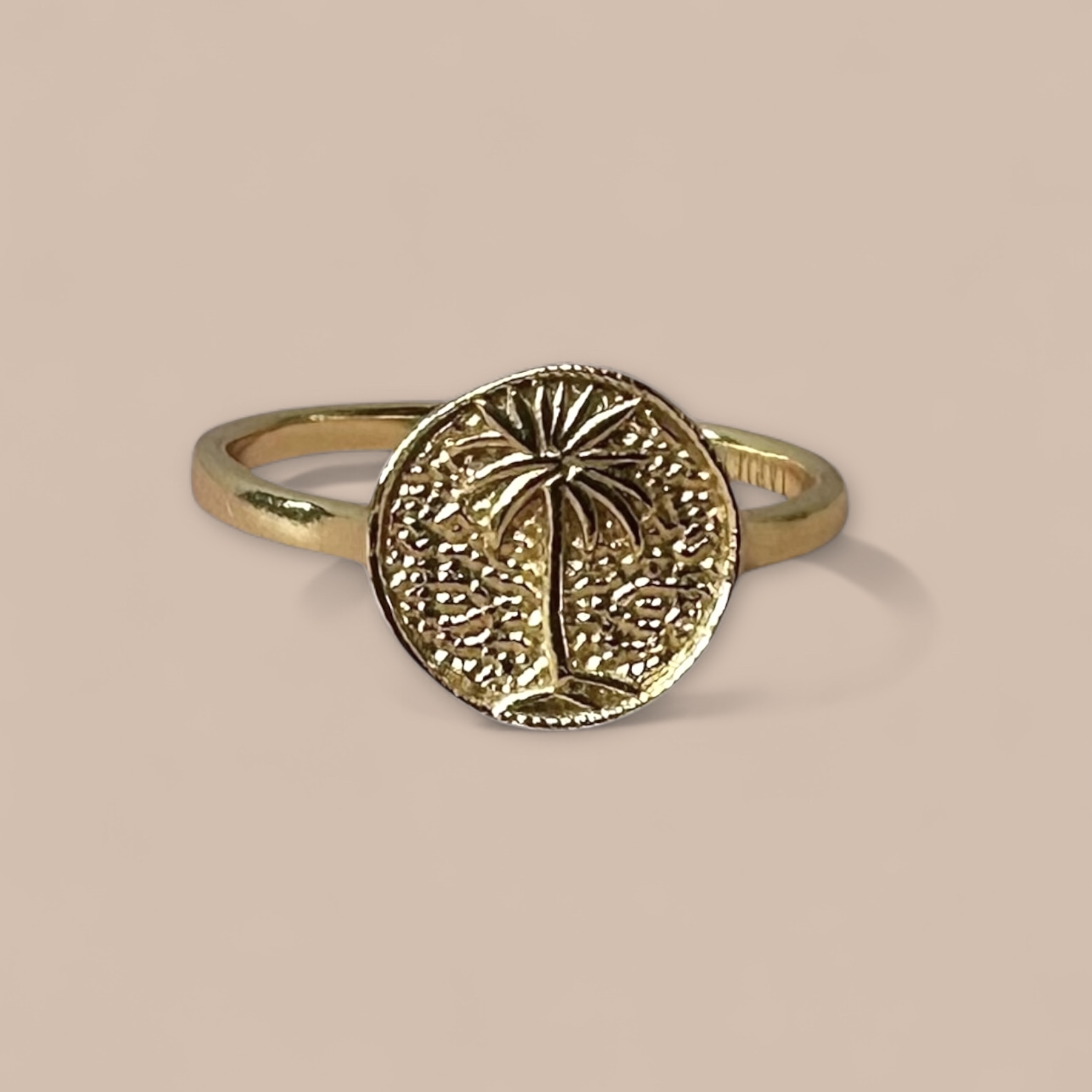 Palm Signet Ring Gold Plated