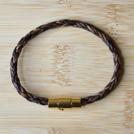 Kaveri Braid Leather Bracelet Vintage Dark Brown