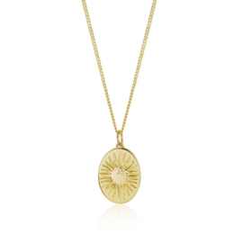 Oval Sun Necklace Gold Vermeil