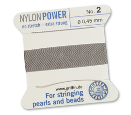 Griffin Rijgdraad Nylon Power, Grijs