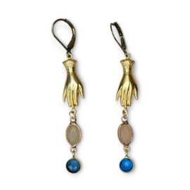 Pari Hand Gemstone Earrings Pink
